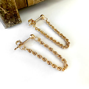Chain loop Yellow Gold Studs
