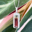 Watermelon Tourmaline and diamond pendant