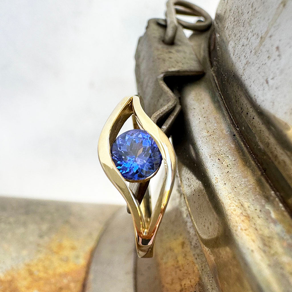 Golden Eye Yellow Gold Tanzanite Ring