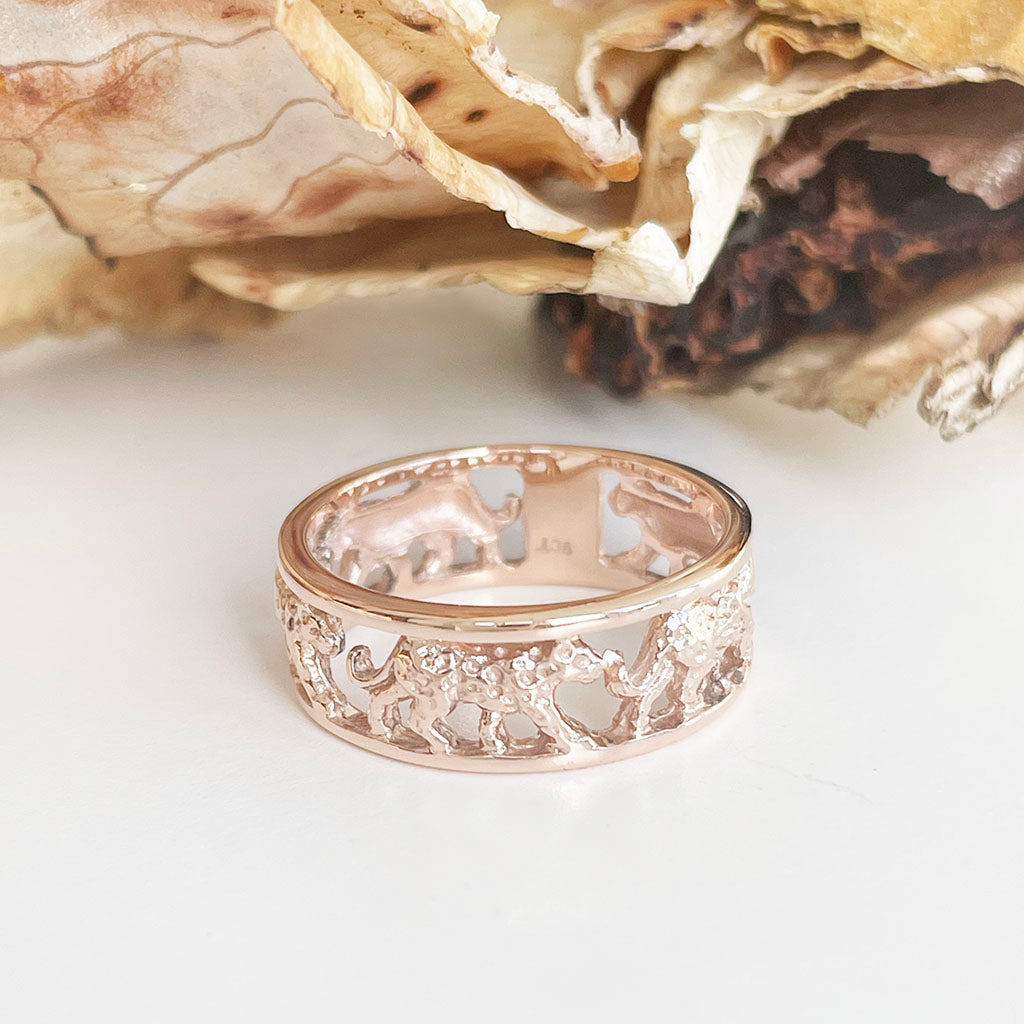 Leopard Chain Ring In Rose Gold
