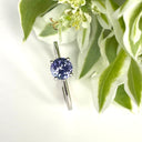 Silver Petite Solitaire Round Cut Tanzanite Ring