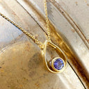 Raindrop Tanzanite and Yellow Gold Pendant