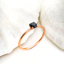 Black Diamond Rose gold stacking ring