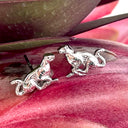 Silver Racing Cheetah Studs