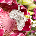 Black Diamond silver Africa map pendant