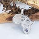 Africa Elephant White Gold Pendant
