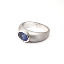 Unisex Oval Tanzanite Matte White Gold Ring