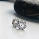 White Diamond Halo Studs