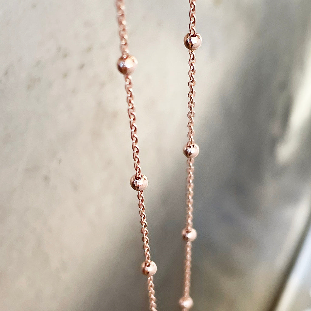 Elegantly Beaded Rose Gold Chain  Afrogem Jewellers