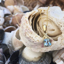 Filigree Bale Cushion Cut Aquamarine Pendant