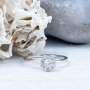 Floral White Diamond White Gold Ring