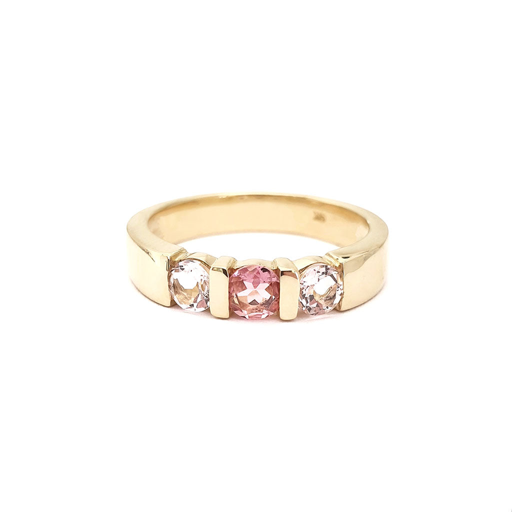 Gorgeously Sweet Pink Tourmaline and Morganite Ring