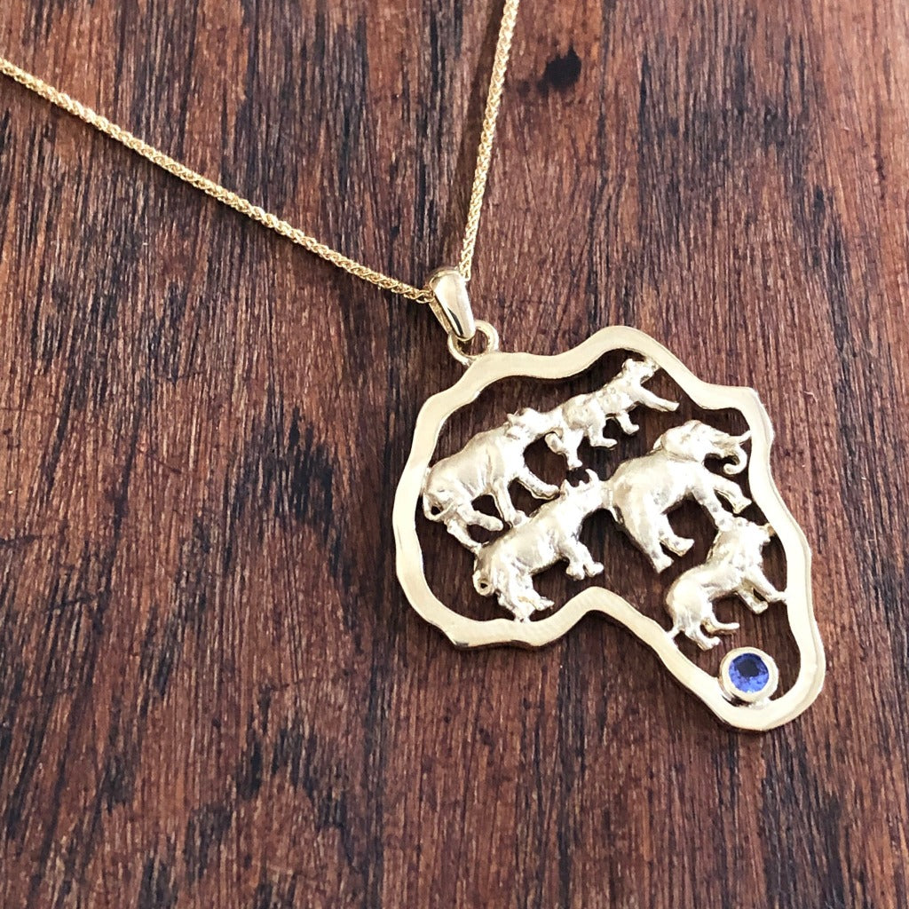 Big 5 and Tanzanite Africa Pendant