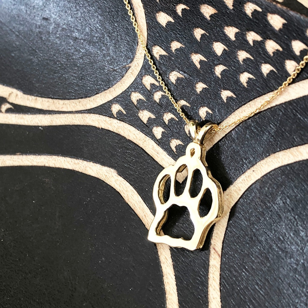 Gold Pawprint Pendant