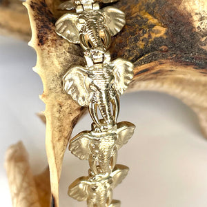 Nine-carat Yellow Gold Elephant Head Bracelet