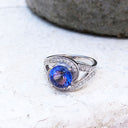 Ornate Diamond Twist Diamond and Tanzanite Ring