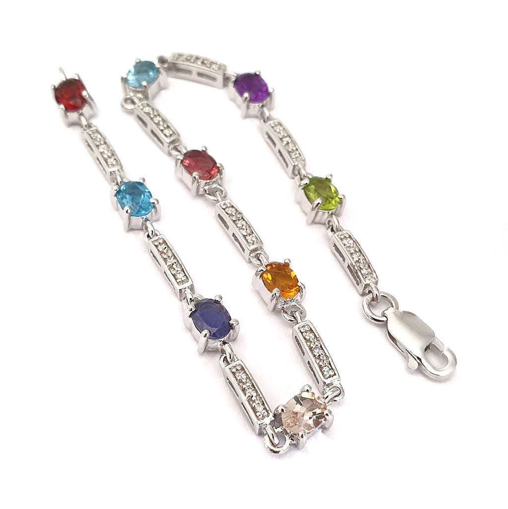 Rainbow And Diamond Studded Bracelet