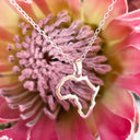Silver Petite Africa Outline Pendant
