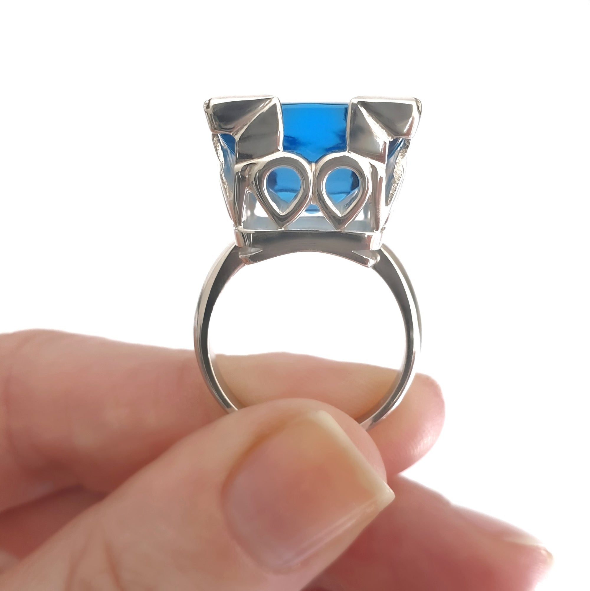 Topaz and White Gold Statement Ring
