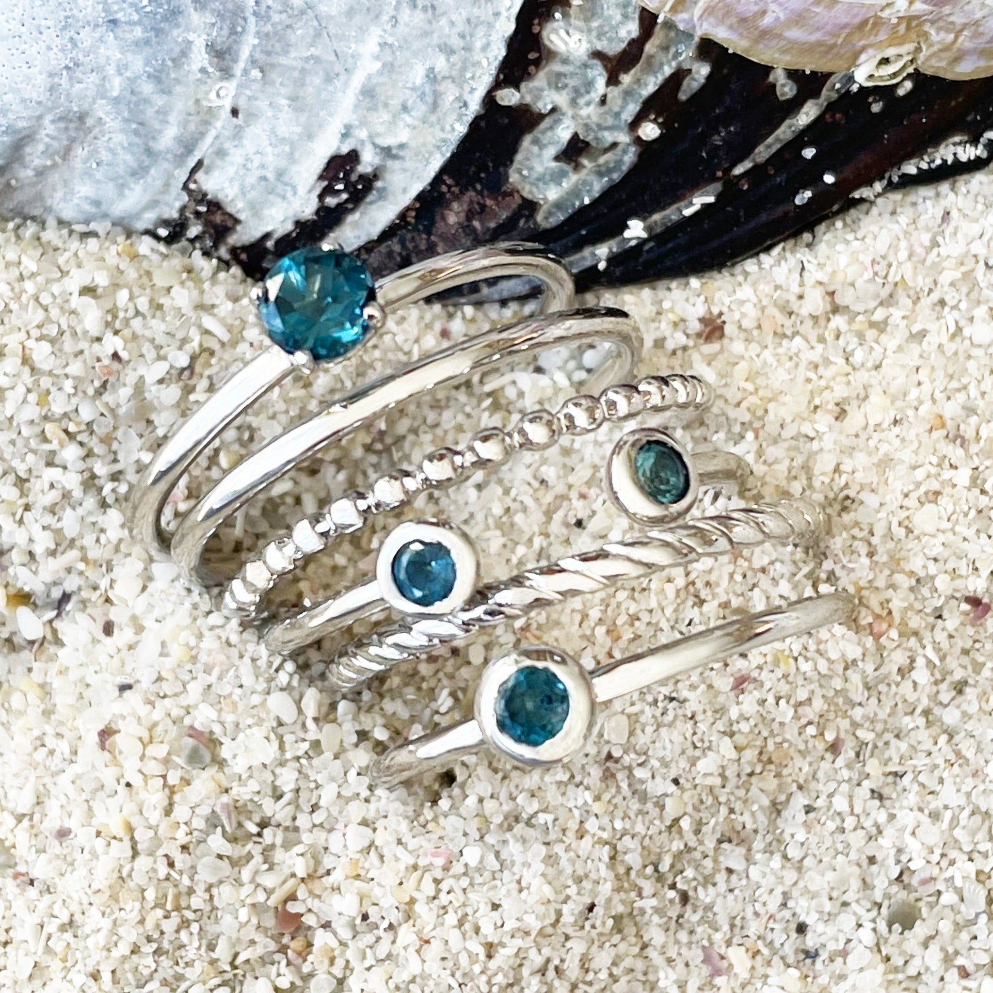 White Gold Stacking Rings