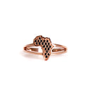 Africa Black Diamond Split Band Rose Gold Ring