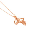 Africa Map Bird of Paradise Rose Gold Pendant