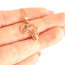 Africa Map Bird of Paradise Rose Gold Pendant