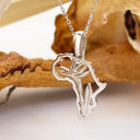 White Gold Strelitzia Bird of paradise pendant