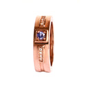 African King Tanzanite with Diamond Highlight Rose Gold Band