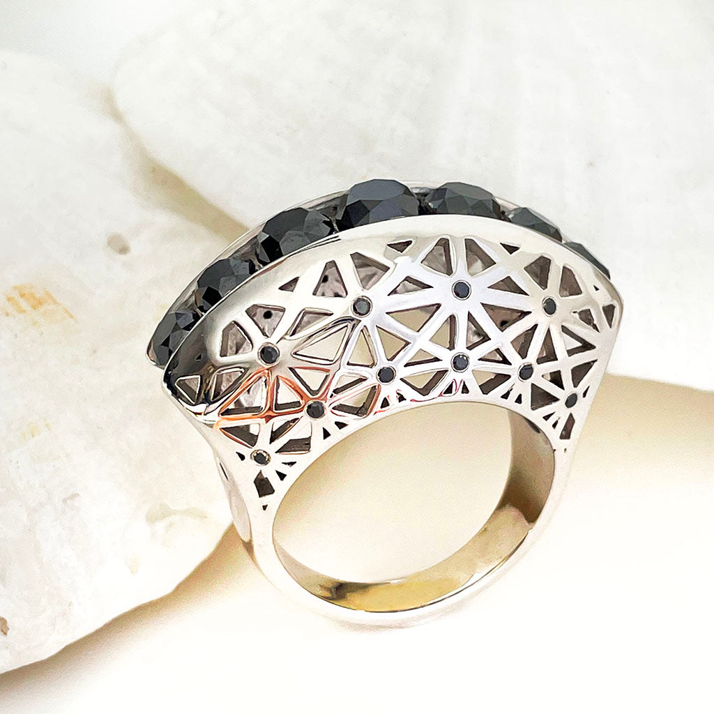 Black Diamond Africa Pattern Ring