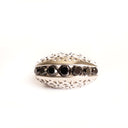 Afrogem All Black Diamond Raised Pattern Statement Ring