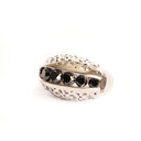 Afrogem All Black Diamond Raised Pattern Statement Ring