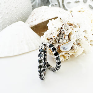 All The Black Diamonds Studded Hoops