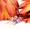 Alluring Pear Cut Tanzanite and Diamond Rose Gold Earrings
