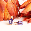 Alluring Pear Cut Tanzanite and Diamond Rose Gold Earrings