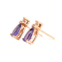 Alluring Pear Cut Tanzanite and Diamond Rose Gold Earrings