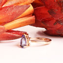 Alluring Pear Cut Tanzanite and Diamond Rose Gold Ring