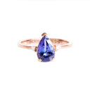 Alluring Pear Cut Tanzanite and Diamond Rose Gold Ring