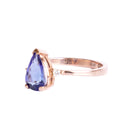Alluring Pear Cut Tanzanite and Diamond Rose Gold Ring