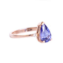 Alluring Pear Cut Tanzanite and Diamond Rose Gold Ring