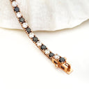 Black and White Diamond Rose Gold Tennis Bracelet