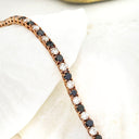 Black and White Diamond Rose Gold Tennis Bracelet