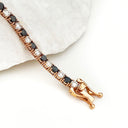Black and White Diamond Rose Gold Tennis Bracelet