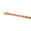 Alternating Black And White Diamond Rose Gold Tennis Bracelet
