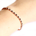 Alternating Black And White Diamond Rose Gold Tennis Bracelet