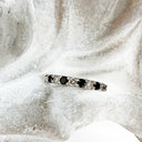 Alternating Black and White Diamond Eternity Styled White Gold Ring