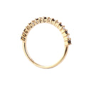 Alternating Black and White Diamond Yellow Gold Stacking Band Ring