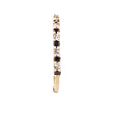 Alternating Black and White Diamond Yellow Gold Stacking Band Ring