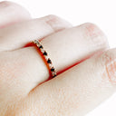 Alternating Black and White Diamond Yellow Gold Stacking Band Ring