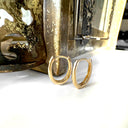 Angular Oval Yellow Gold Hoops